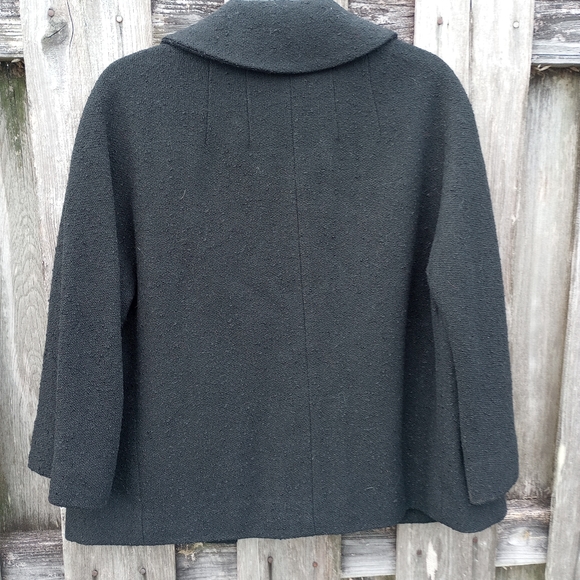 Vintage nubby black wool swing jacket with pockets from Ohrboch's Grey Room - Picture 10 of 10